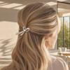 Fashionable Crystal Bowknot Hairpins Shiny Fine Rhinestone Metal Hair Clips Woman'S Decorative Hair Accessories