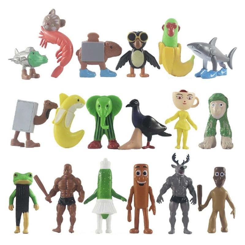 

Итальянский Маразм ИИ Животные Тунг Тунг Тунг Сахур Фигурка Тралалело Тралала Фигурка Кукла Игрушка Украшение для Стола Модель Орнамент Подарок 18PCS