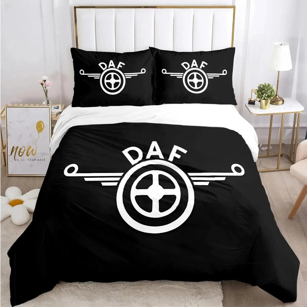 Fashion Daf Truck Logo Duvet Cover Comforter Bedding Set Soft Quilt Cover And Pillowcases For Teens Boy Single_Double_Queen_King