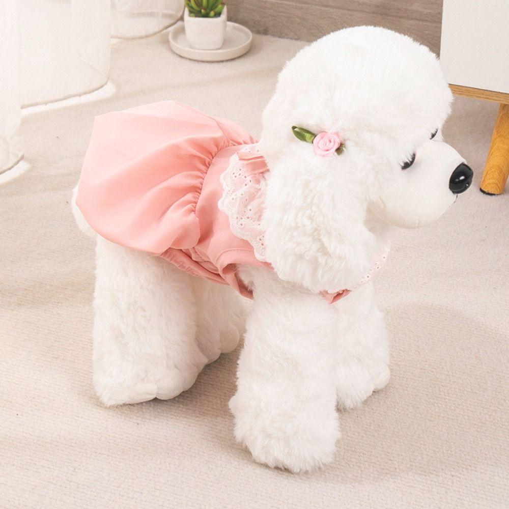 Thin Cat Lace Skirt Solid Color Cat Dog Costume Cute Cat Princess Dress