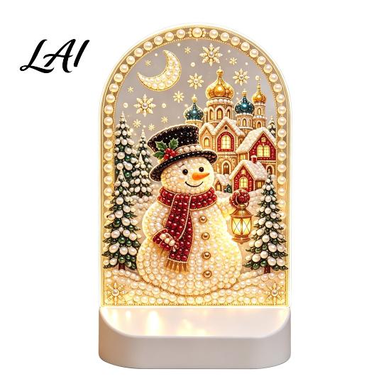Durable Acrylic Decor Christmas Pearl Light Ornaments for Holiday Home Decor LED Decorative Unique Lamp with Soft Glow Bedroom Bookshelf And