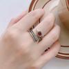 Xiaomi BF CLUB 925 Sterling Silver Ring For Women Jewelry Red Vintage Feathe Open Vintage Handmade Ring Allergy For Party Birthday Gift
