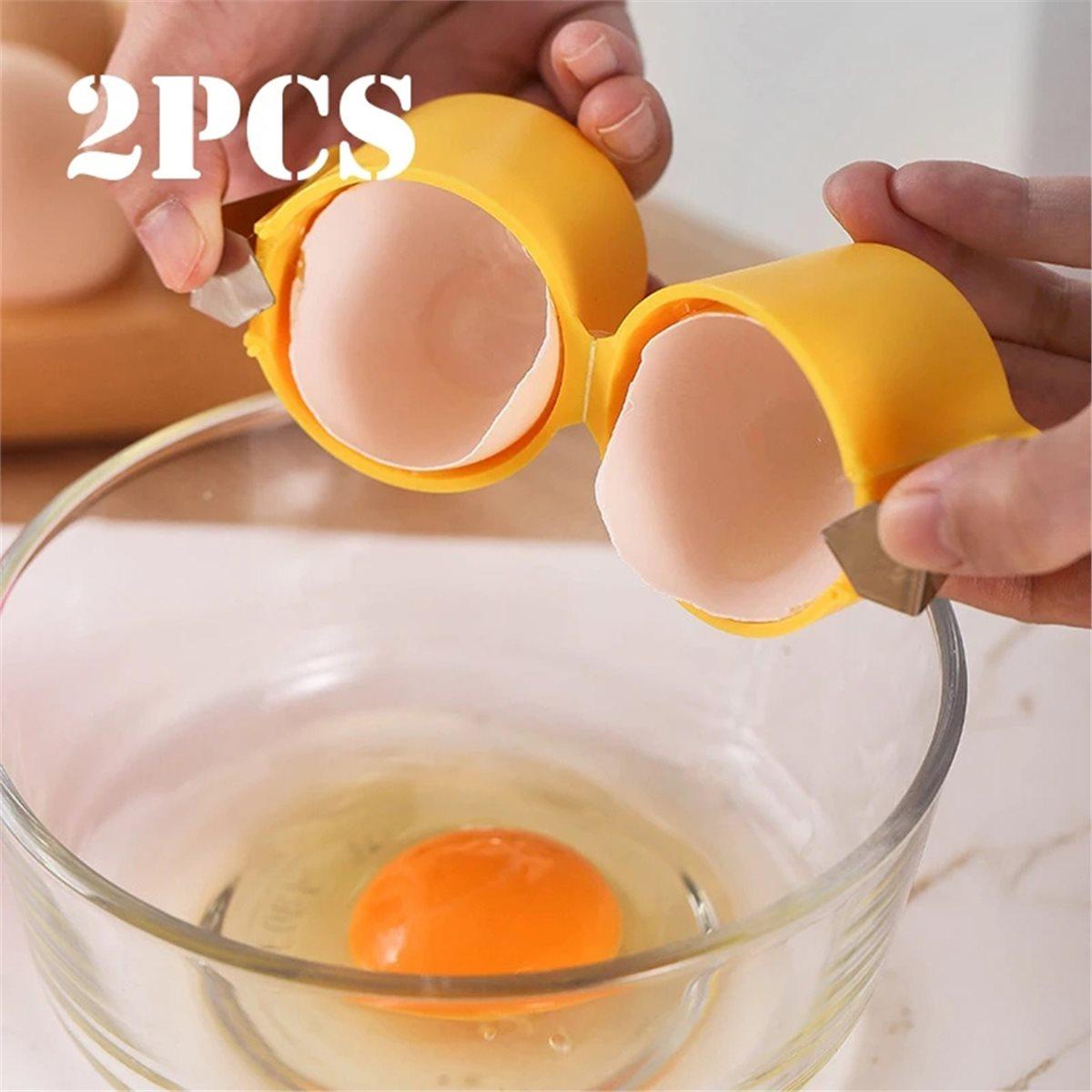 

BHBL 2pcs Multifunctional Egg Shell Opener Handheld Egg Cracker Separator Tool Eggshell Cutter Easy Open Gadget Yellow China Mainland