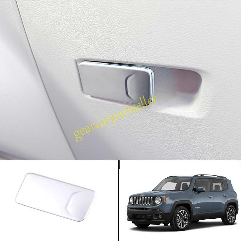For Jeep Renegade 15-2023 Silver Steel Co-Pilot Storage Box Handle Cover Trim