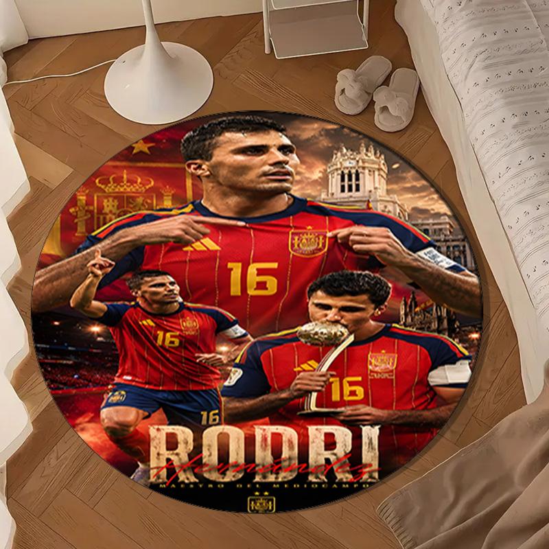 Spain's Rodri Celebration Round mat Home Decor, Chair rug For livingroom,Bedroom, doormat home decor Birthday Gift Christmas Gifts