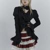 Gothic Black Lace Shirt Dark Aesthetic Irregular Blouses Yamamoto Style Grunge Flare Sleeve V-neck Shirt Vintage Y2k Emo