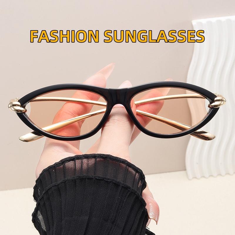 New Cat Eye Knot Elliptical Sunglasses Men'S And Women'S Versatile Outdoor Driving Sunscreen Glasses Uv400 Shades Eyewear