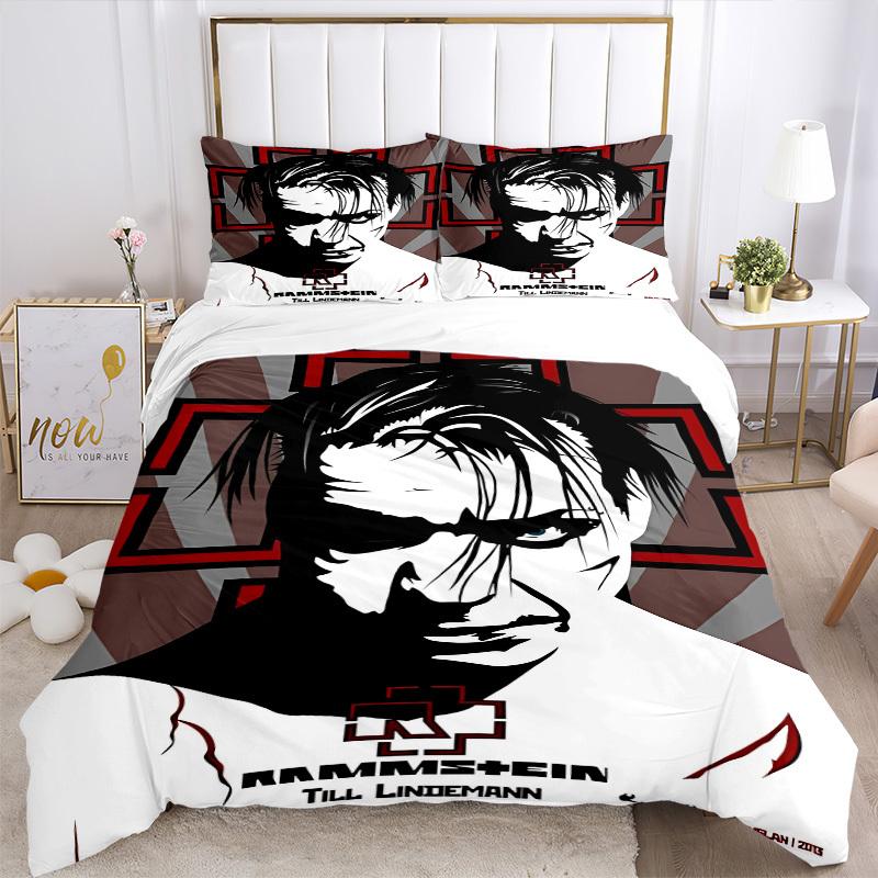 3pcs Rammstein Till Lindemann Comforter Set - Four Seasons Home High,Machine Washable Bedspread with Pillowcases (No Filling) Yy250909065