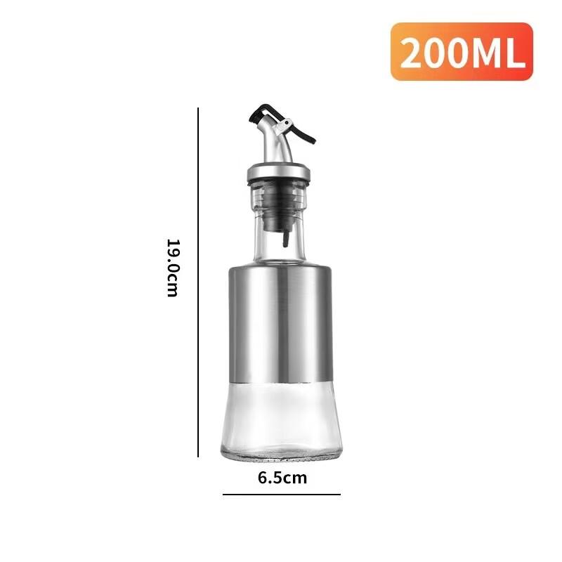 Mailang 304 SS Glass Oil & Sauce Dispenser 4-Piece Set