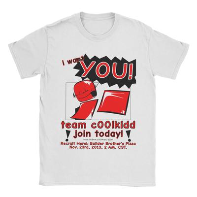 I Want You For Team C00lkidd T-Shirts Men  Vintage Pure Cotton Tee Shirt Crew Neck Short Sleeve T Shirt Big Size Clothing
