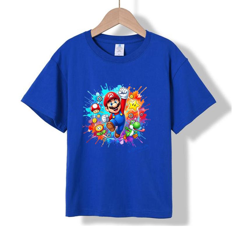 MC-17 MINISO 2026 Summer New Printed Cotton Round Neck T-shirt for Children Aged 1-16, Boys and Girls