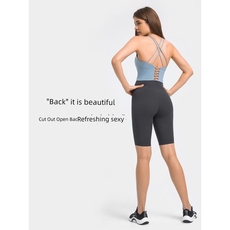 Lu Same Sports Bra for Women 2025 New Outdoor Removable Bubble Wrap Running Fitness Beauty Back Yoga Vest