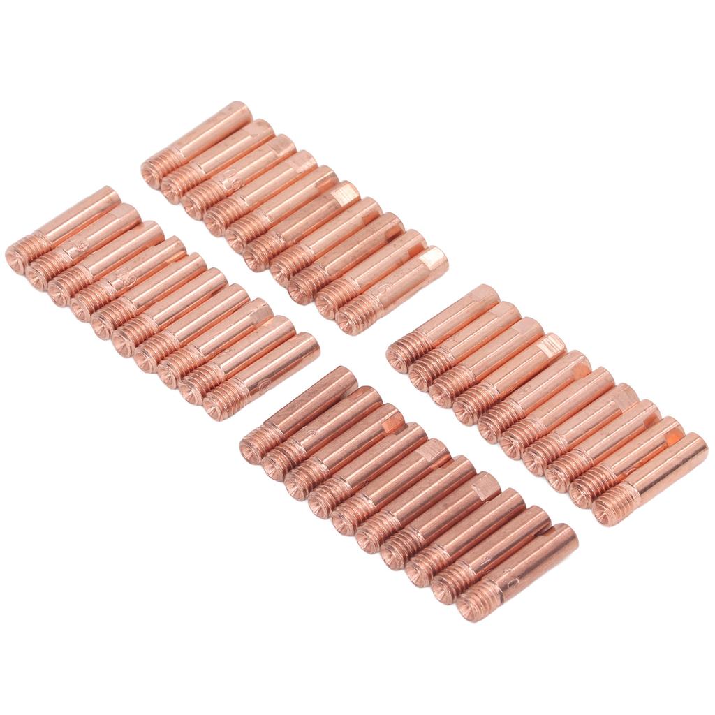 40 Stück Schweißbrenner Kontaktdüse Kupfer Hochtemperaturbeständig 15AK Schweißspitzen 0,6MM bis 1,0MM