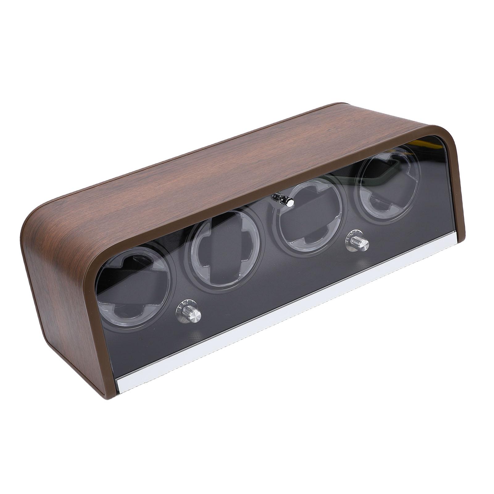 

Подзаводчик часов для 4 механических часов 5 режимов Тихий автоматический подзаводчик часов Дисплей Коробка для хранения со светодиодной подсветкой для дома