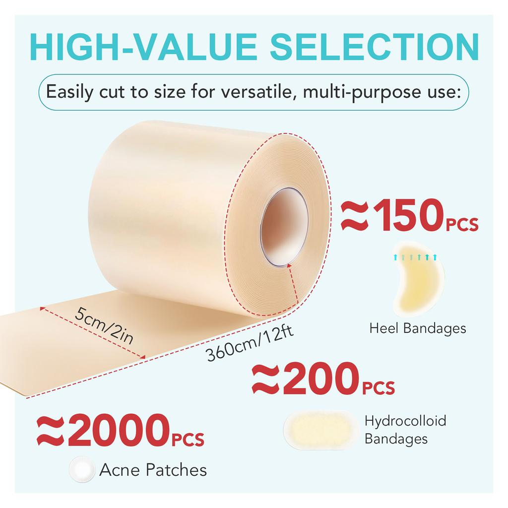 HYDROCOLLOID DRESSING ROLL Damaged Skin Pads Skin Care Patch, Skin Patch Comfortable Breathable Material Convenient Design For Travel And Home Use