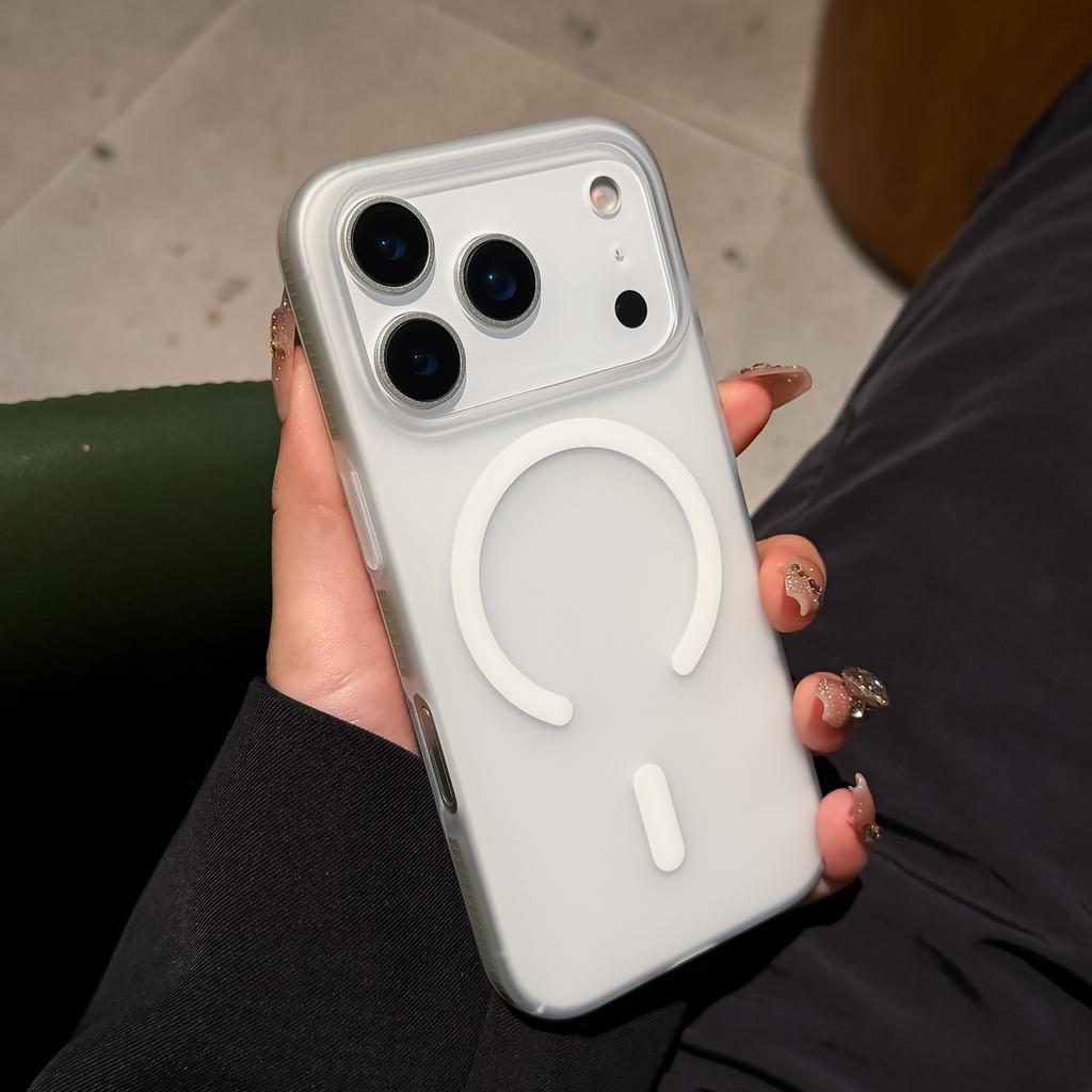 Luxuriöse Ultradünne Nano Matte Durchscheinende Harte PC Handyhülle für iPhone 17 Air 16 15 14 Pro Max Für Magsafe Kabellose Ladehülle