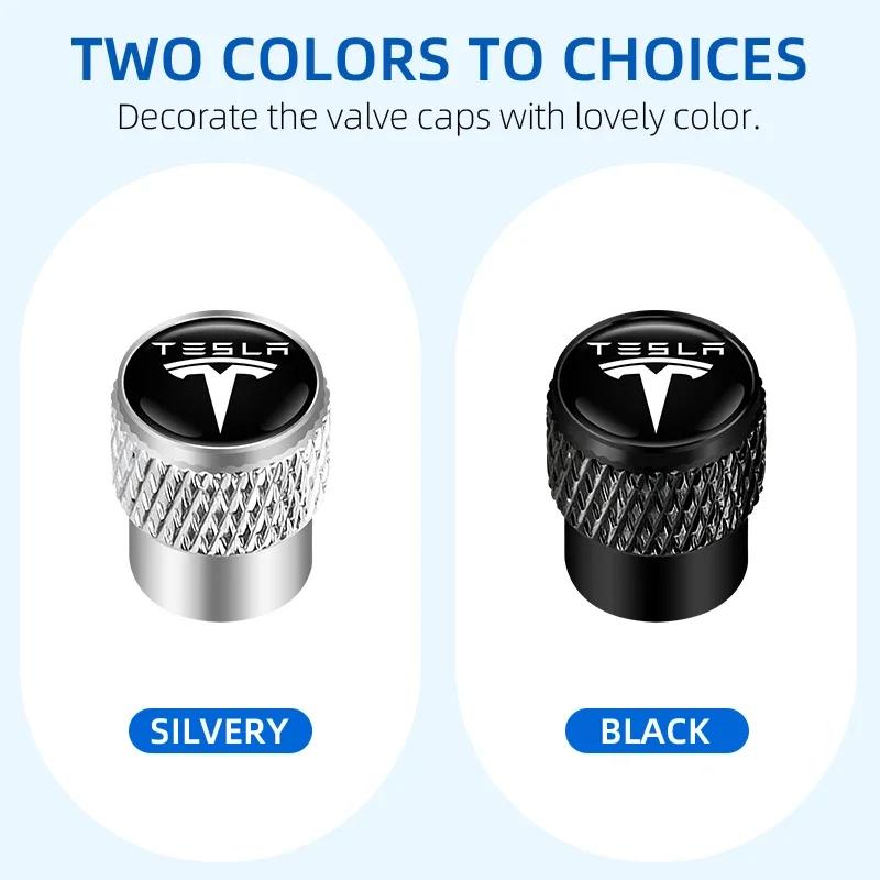 Car Sticker 2025 Hot Automobile  Aluminum Wheel Tire Valve Stem Caps Airtight Covers For Tesla Model 3 Model X Y Style Roadster