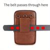 Men Waist Bag Large Capacity Belt Bag Brown Shoulder Bags Crossbody Bags Multi-layer Buckle Mobile Phone Bag Bum Pouch