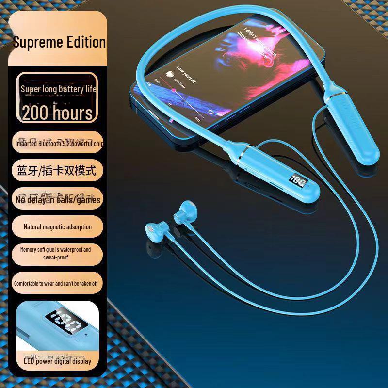 

Новый бестселлер: Беспроводная Bluetooth-гарнитура с шейным ободом, шумоподавлением, внутриканальным дизайном, идеально подходит для занятий спортом и бега. синий