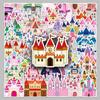 50-Piece Cartoon Castle Waterproof Sticker Set for Suitcases, Scooters, Computers & Tablets