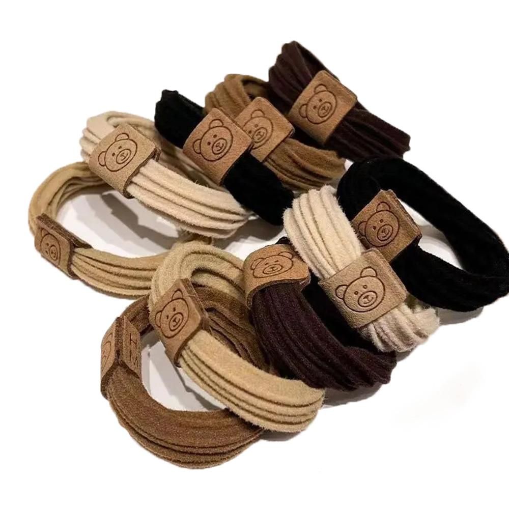 10pcs  high-elasticity seamless hair bands, bear hair bands, women's rubber bands, elastic hair bands that won't damage the hair