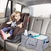 Ciilee Baby Diaper Storage Large Capacity with Detachable Foldable Baby Storage Car Travel Small Portable Baby Supplies Organizer Compartments Bag,