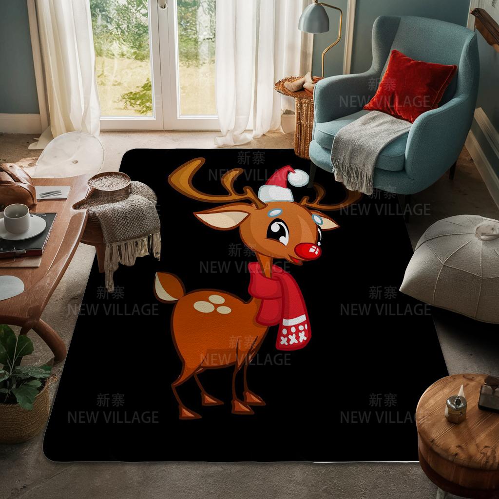 House Entrance Carpet Home Door Mat Living Room Bath Foot Bathroom Non-slip Water Absorption Rugs Bath Merry Christmas Winter