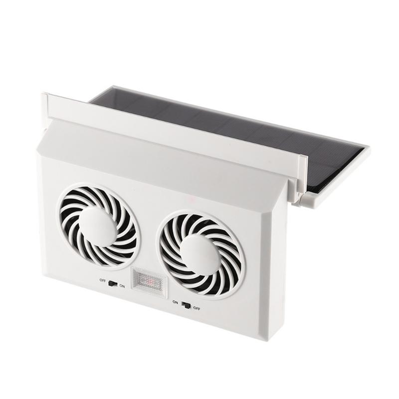 

Solar Vehicle Ventilation System Double Airflows Fans Odor Removal Air Circulation Radiator Cooling Fan