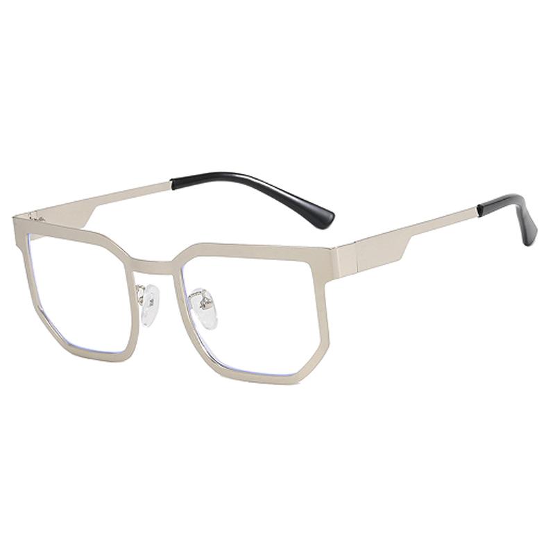 Steel Square Irregular Flat Mirror With Anti Blue Light, New Eyewear Frame, Steam Punk Metal Eyewear Frame 7849
