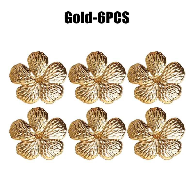 96PCS Bloom Napkin Ring Flower Types Decoration Napkin Holder Plum Blossom Napkin Buckle for Hotel Parties Feast Dining Table