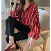 Korean Chic Loose Long Sleeved Striped Shirt for Women In Spring and Summer Slim and Medium Length Shirt Jacket