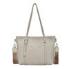 Women's PU Tote Bag with Wide Strap Large Capacity Shoulder Handbag for Work Travel Shopping
