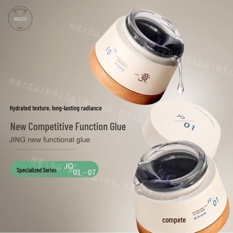 

JING Canned Nail Art Gel: 3-in-1 Builder, Top & Base Coat, No-Wipe Nail Glue for Rhinestones