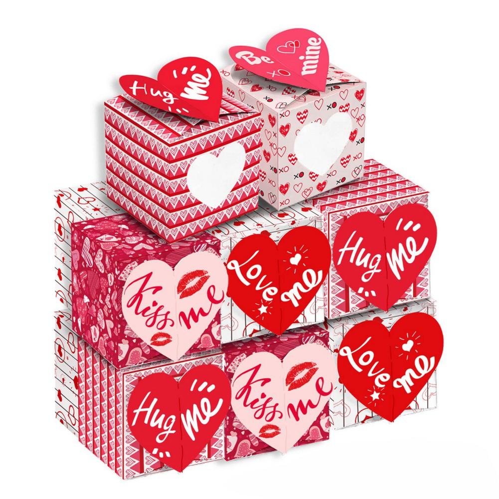 12pcs/lot Valentine's Day Gift Boxes for Biscuit Cookies Heart Express Love Cardboard Packaging Candies Box Wedding Decorations