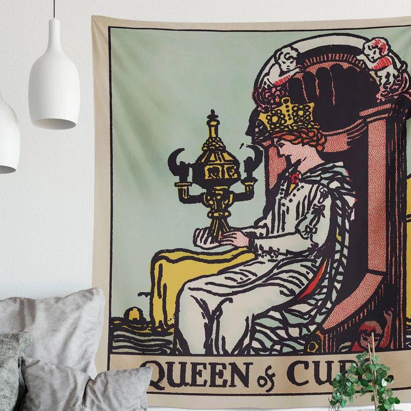 Ryder-Waite Queen of Cups Tapestry 75x100 чёрный