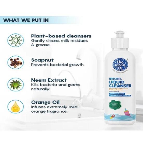 The Moms Co. Natural Liquid Cleanser With Plant-based Cleansers for Baby Bottles, Toys, Accessories 300 ml
