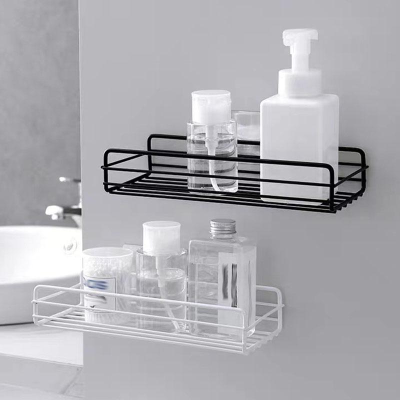 

Wrought Iron Wall Mounted Storage Rack, Bathroom Storage Rack, Shower Basket, Kitchen Storage Rack, Punch-free Storage Rack