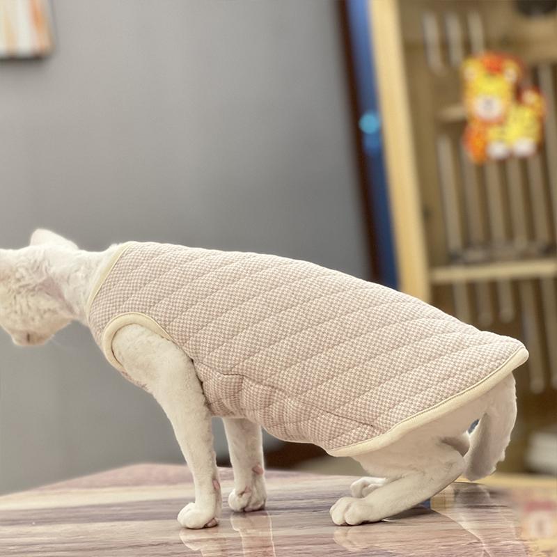 XS-2XL New Sphynx Hairless Cat Jacket Sweater Autumn Winter Thickening Warm Cat Clothes Vest Pet Costume For Kitten And Puppy