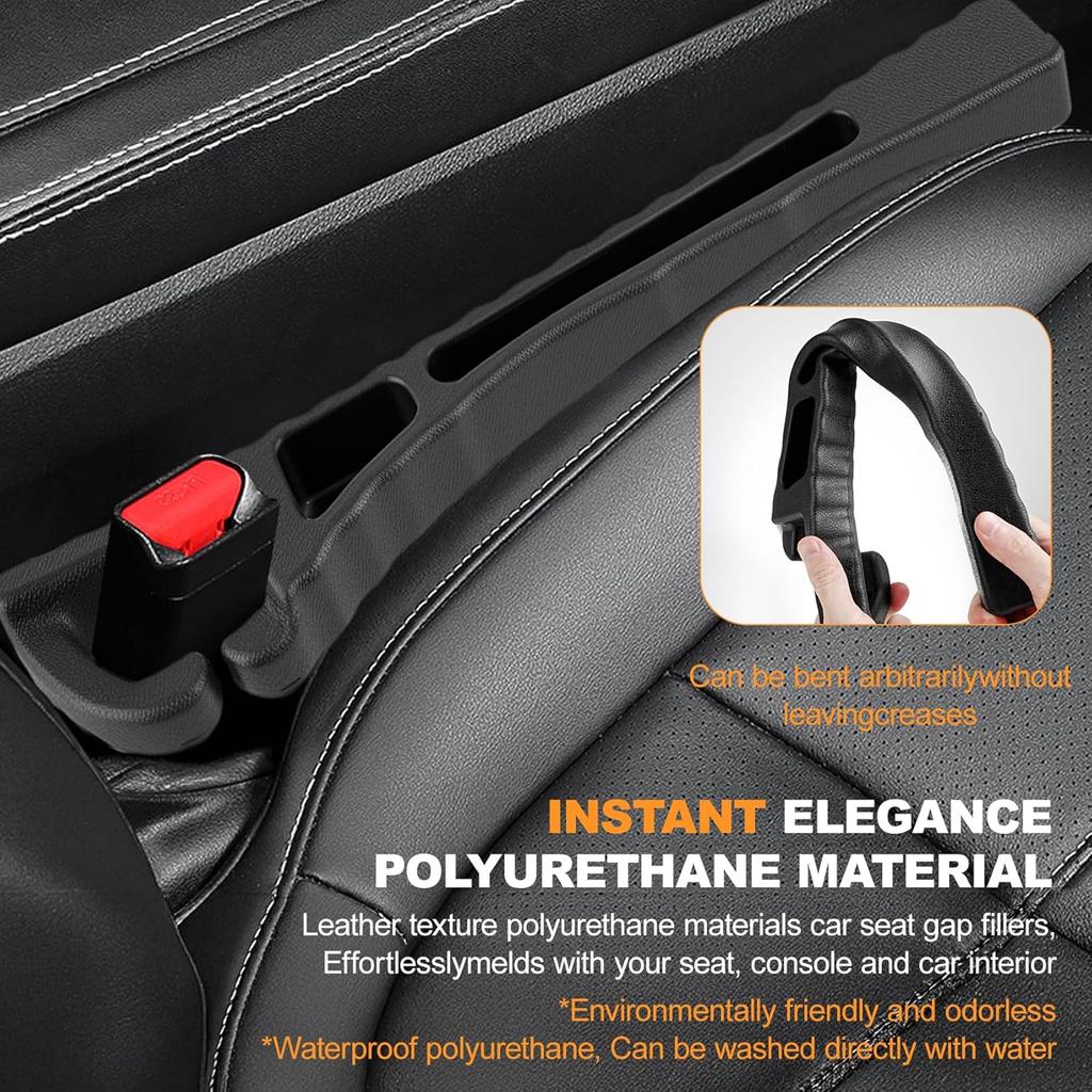 2PCS Car Seat Gap Filler, Seat Gap Filler For Cars SUV Trucks, Car Essentials, Effectively Prevent Things From Falling Off (Universal, Black)