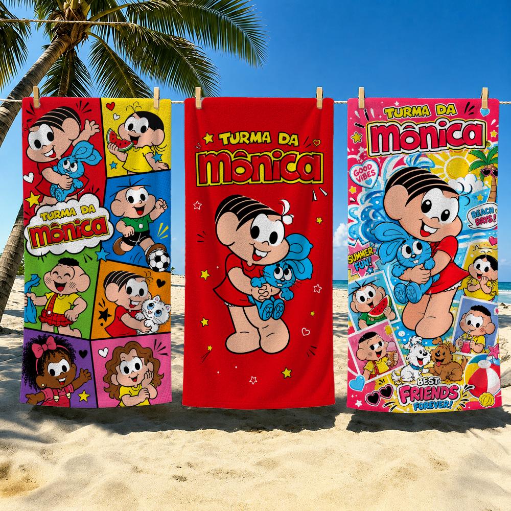 Animation Turma da Monica Towel Towel Soft Pool Gift For Travel Gym Shower Cool Camping Quick Dry Sports Large Beach Towel
