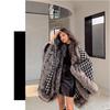 New stunner in the world imitation silver fox fur collar thousand bird plaid shawl cape imitation fur coat women