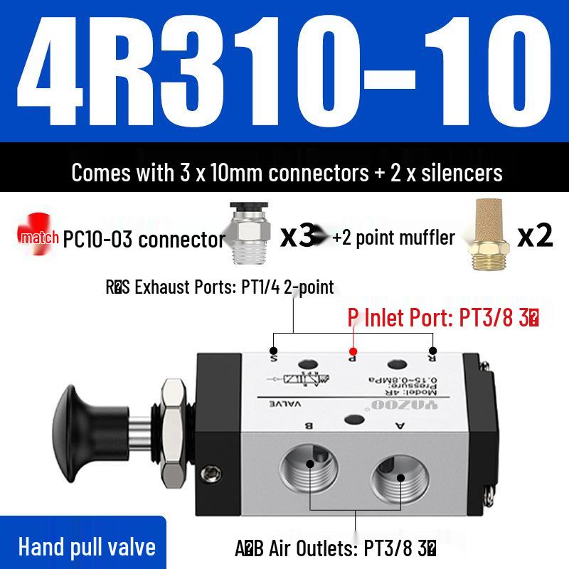 Pneumatisches Handhebelventil 4R210 4H210-08, Zylinder-Richtungssteuerventil 4H310 4R410, Manuelles pneumatisch gesteuertes Ventil.