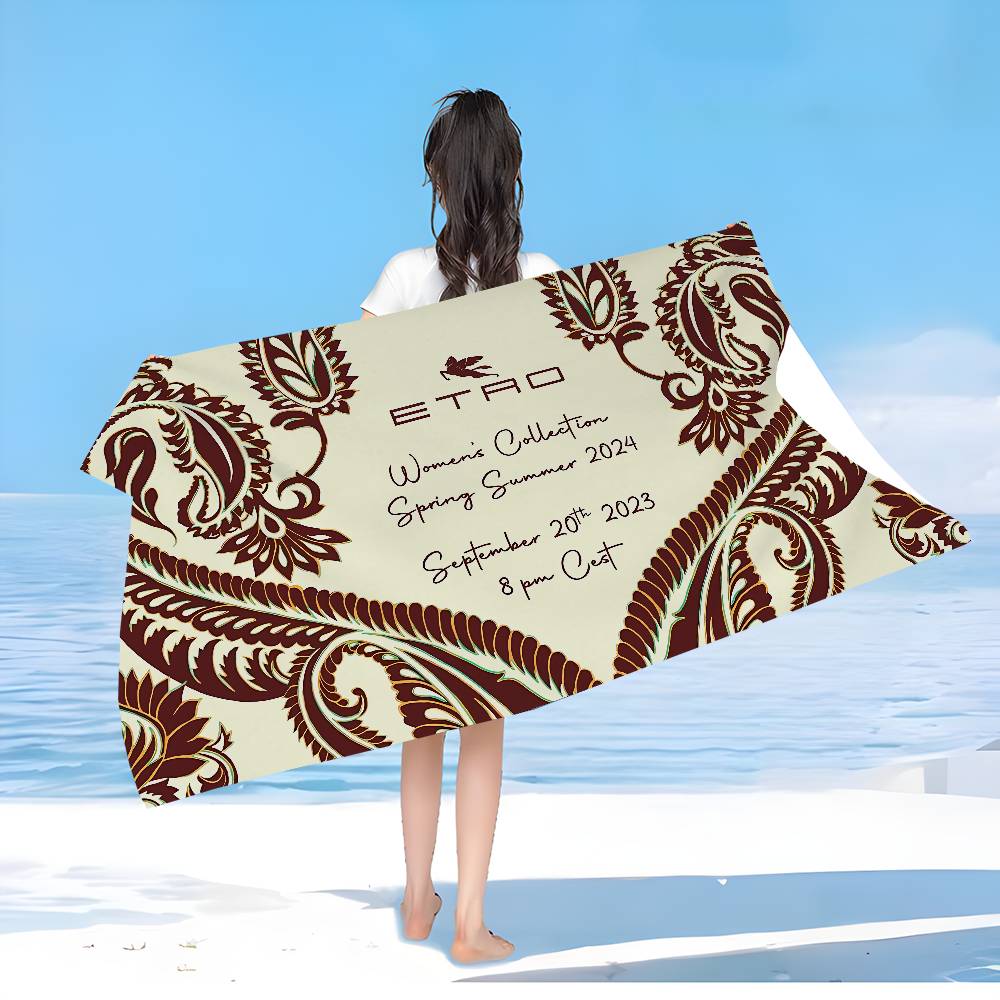 Brand E-Etro Microfiber Blanket Quick Drying Beach Towels Oversized Printing Super Absorbent Pool Towel Blanket