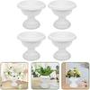 Yardwe 4pcs White Urn Planter Plastic Pedestal Flower Vases Plant Pot Grecian Plants Pot Roman Flower Pot for Yard Garden Porch Front Door