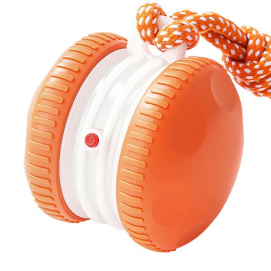 Turlająca się zabawka dla psa 2 ustawienia prędkości Automatycznie turlająca się zabawka dla zwierząt domowych Elektryczna interaktywna zabawka dla psa Piłka ze sznurkiem dla małych średnich psów kotów Zabawa Ulga w nudzie