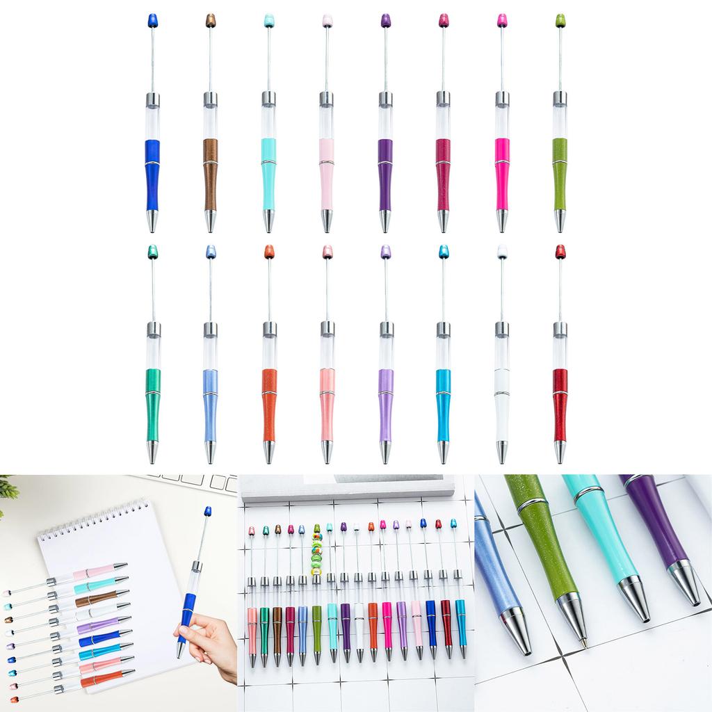 6x Bead Pen Beadable Ballpoint Pen Blank Pen Smooth Writing Pen 1.0mm Signature Pen Bead Rollerball Pen School Supplies