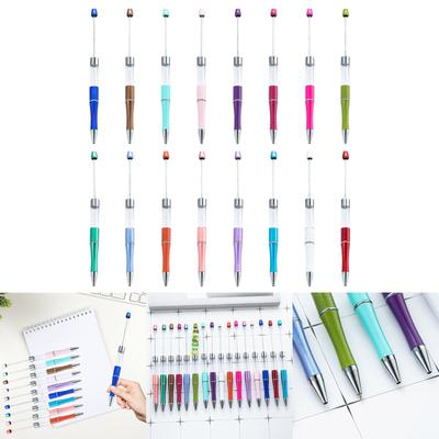 6 pezzi Penna a sfera con perline Penna con firma Penna con scrittura liscia Penna vuota Penna con perline da 1,0 mm Penna da cancelleria per ufficio scolastico