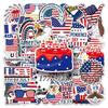 50 Pcs America Independence Day Waterproof Stickers Creative Graffiti Notebook Refrigerator Bicycle Decoration Sitcker Toys