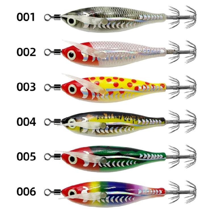 Luminously Squid Jig Hook Fishing Lures Baits Hard Artificial Shrimp Baits with Hook Hard Night Fishing Baits Enduring