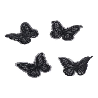 DIY Clothing Butterfly 3D Simulation Double Butterfly Black Butterfly Applique Butterfly Patches Sewing Craft